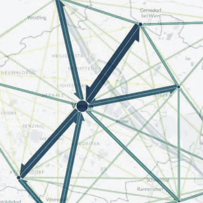 Visual analytics of mobility network changes observed using mobile phone data during COVID-19 pandemic